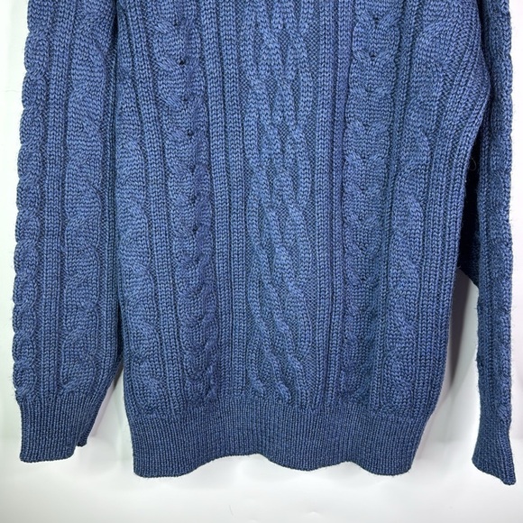 Woolovers Blue Wool Fisherman Sweater Size Medium - Picture 6 of 9